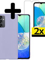 LUQ LUQ Samsung Galaxy A14 Hoesje Siliconen Met 2x Screenprotector - Lila