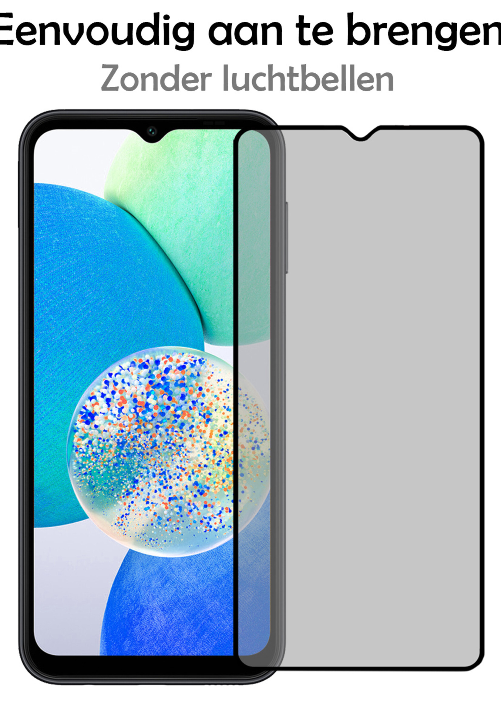 LUQ Screenprotector Geschikt voor Samsung A14 Privacy Screenprotector Bescherm Glas - Privacy Screenprotector Geschikt voor Samsung Galaxy A14 Screenprotector Glas - 3 Stuks