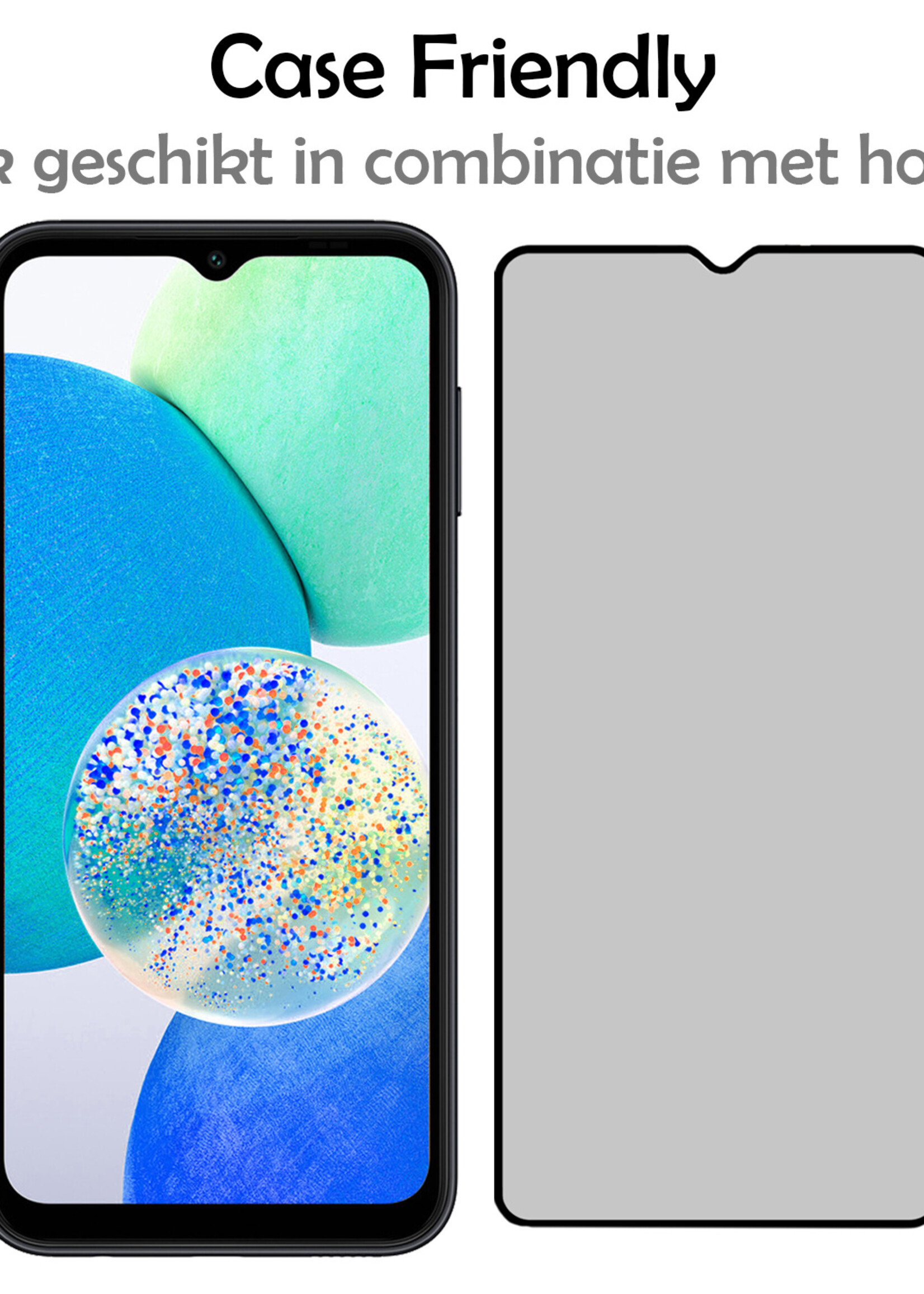 LUQ Screenprotector Geschikt voor Samsung A14 Privacy Screenprotector Bescherm Glas - Privacy Screenprotector Geschikt voor Samsung Galaxy A14 Screenprotector Glas - 3 Stuks