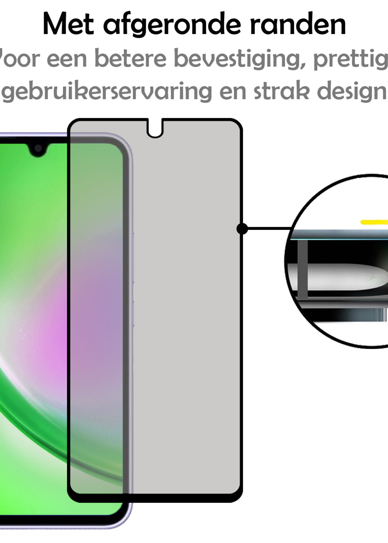 LUQ Screenprotector Geschikt voor Samsung A34 Privacy Screenprotector Bescherm Glas - Privacy Screenprotector Geschikt voor Samsung Galaxy A34 Screenprotector Glas - 2 Stuks