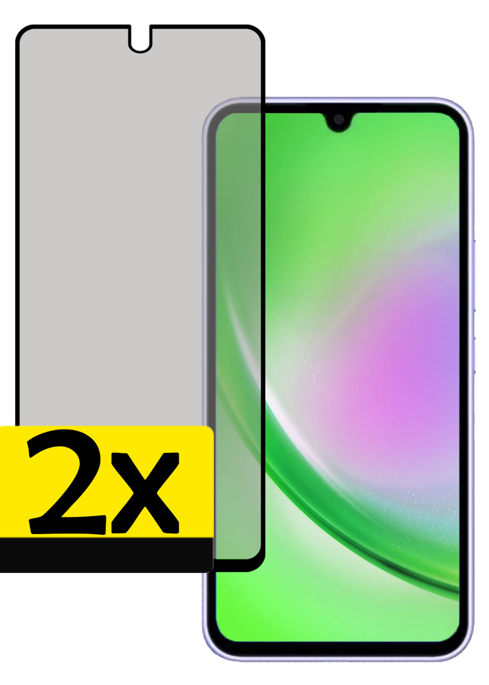 LUQ Screenprotector Geschikt voor Samsung A34 Privacy Screenprotector Bescherm Glas - Privacy Screenprotector Geschikt voor Samsung Galaxy A34 Screenprotector Glas - 2 Stuks