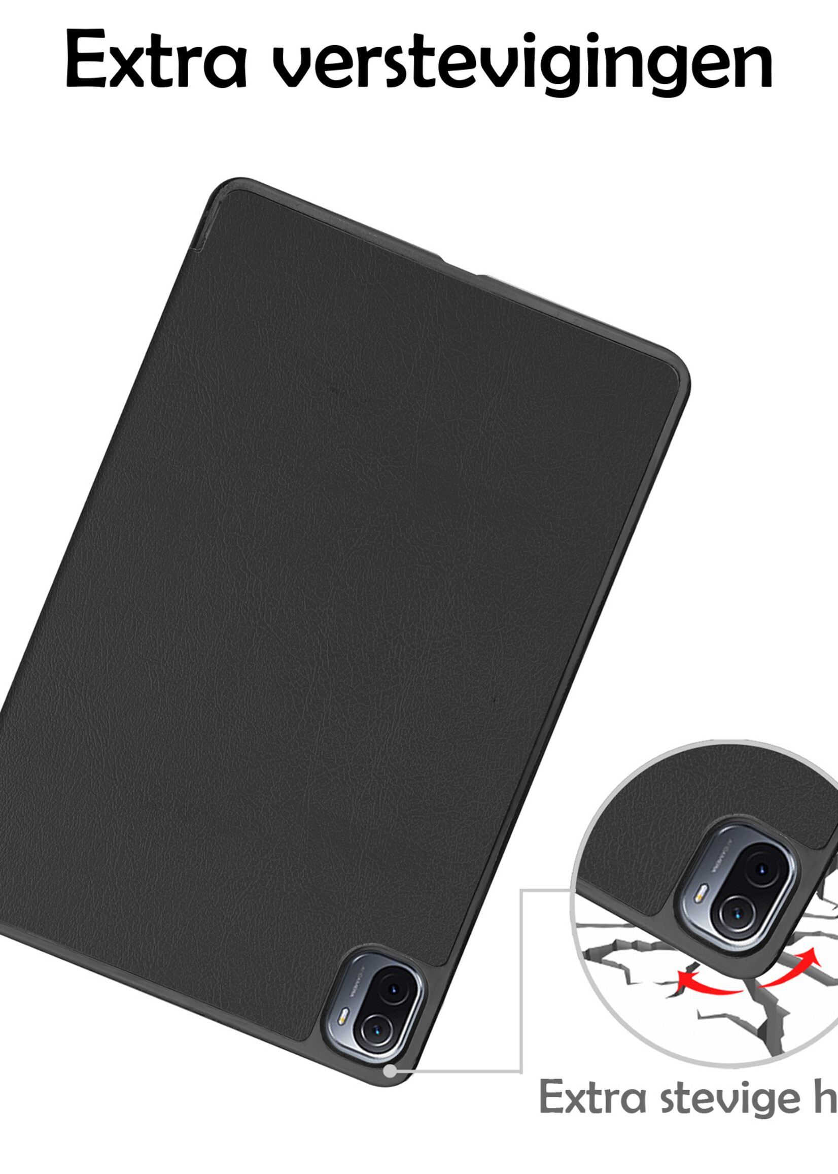 LUQ Hoes Geschikt voor Xiaomi Pad 5 Hoes Luxe Hoesje Book Case - Hoesje Geschikt voor Xiaomi Mi Pad 5 Hoes Cover - Zwart