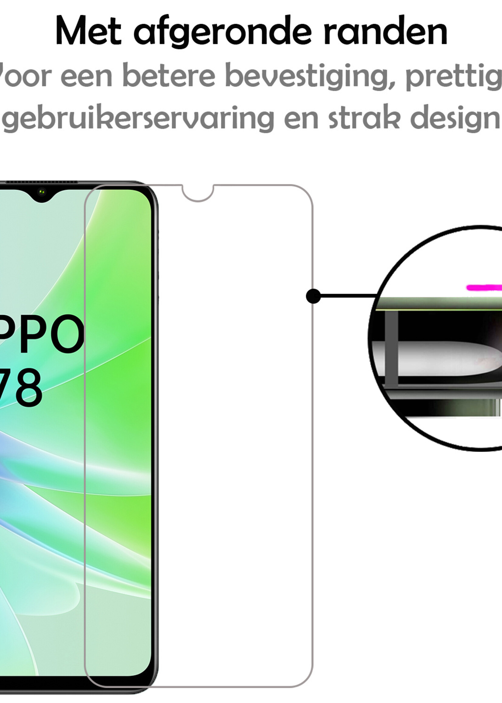 LUQ Screenprotector Geschikt voor OPPO A78 5G Screenprotector Beschermglas Gehard Glas - Screenprotector Geschikt voor OPPO A78 Screenprotector Glas