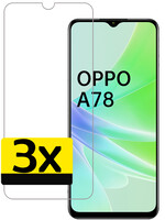 LUQ LUQ OPPO A78 Screenprotector Glas - 3 PACK