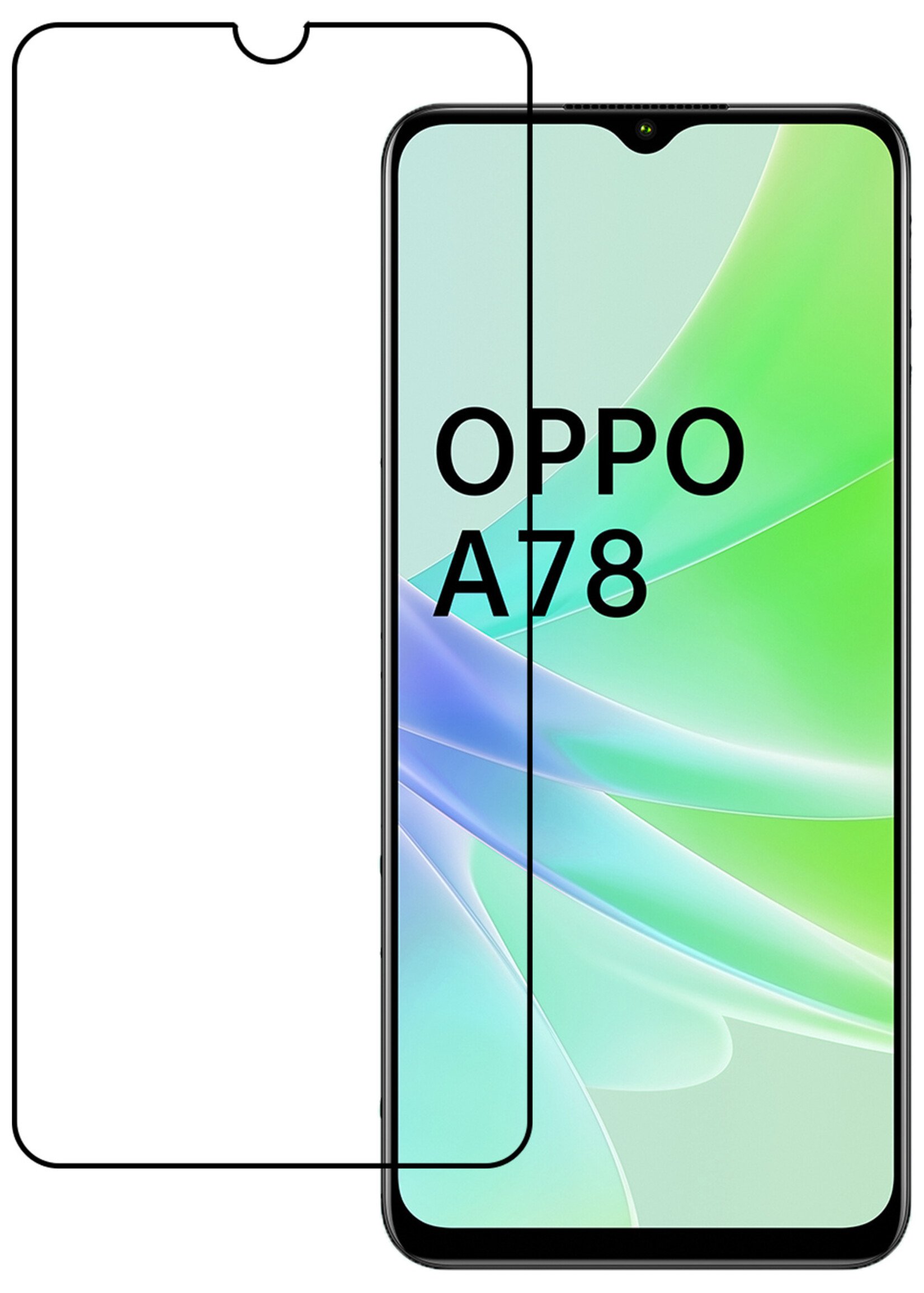 LUQ Screenprotector Geschikt voor OPPO A78 5G Screenprotector Glas Full Cover - Screenprotector Geschikt voor OPPO A78 Screenprotector Full Cover