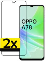 LUQ LUQ OPPO A78 Screenprotector Glas  Full Cover - 2 PACK