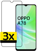 LUQ LUQ OPPO A78 Screenprotector Glas  Full Cover - 3 PACK