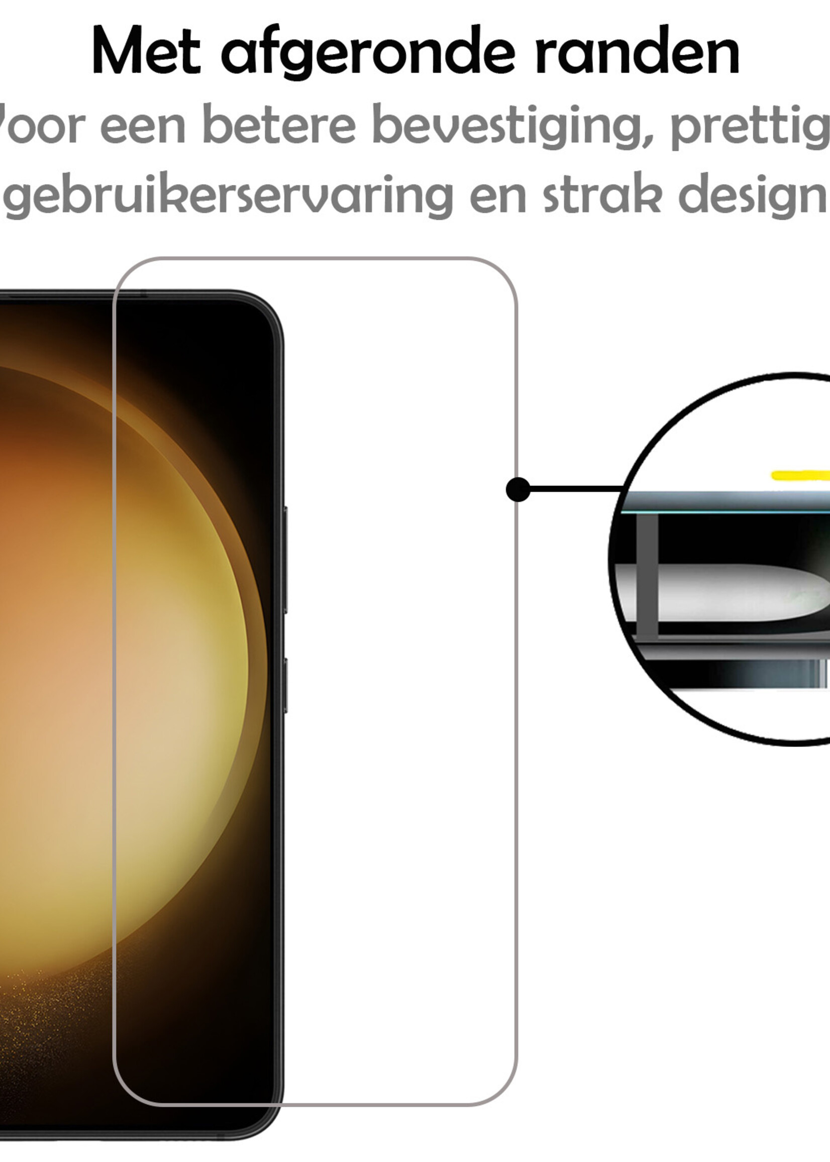 LUQ Screenprotector Geschikt voor Samsung S23 Screenprotector Volledig - Screenprotector Geschikt voor Samsung Galaxy S23 Screenprotector Bescherm Glas