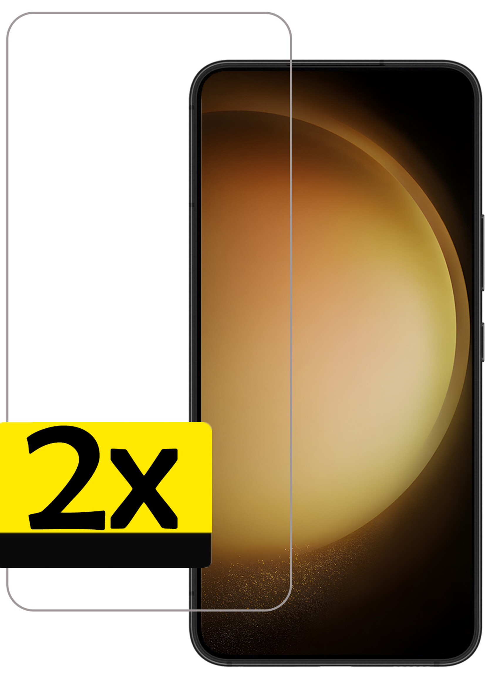 LUQ Screenprotector Geschikt voor Samsung S23 Plus Screenprotector Volledig - Screenprotector Geschikt voor Samsung Galaxy S23 Plus Screenprotector Bescherm Glas - 2 Stuks