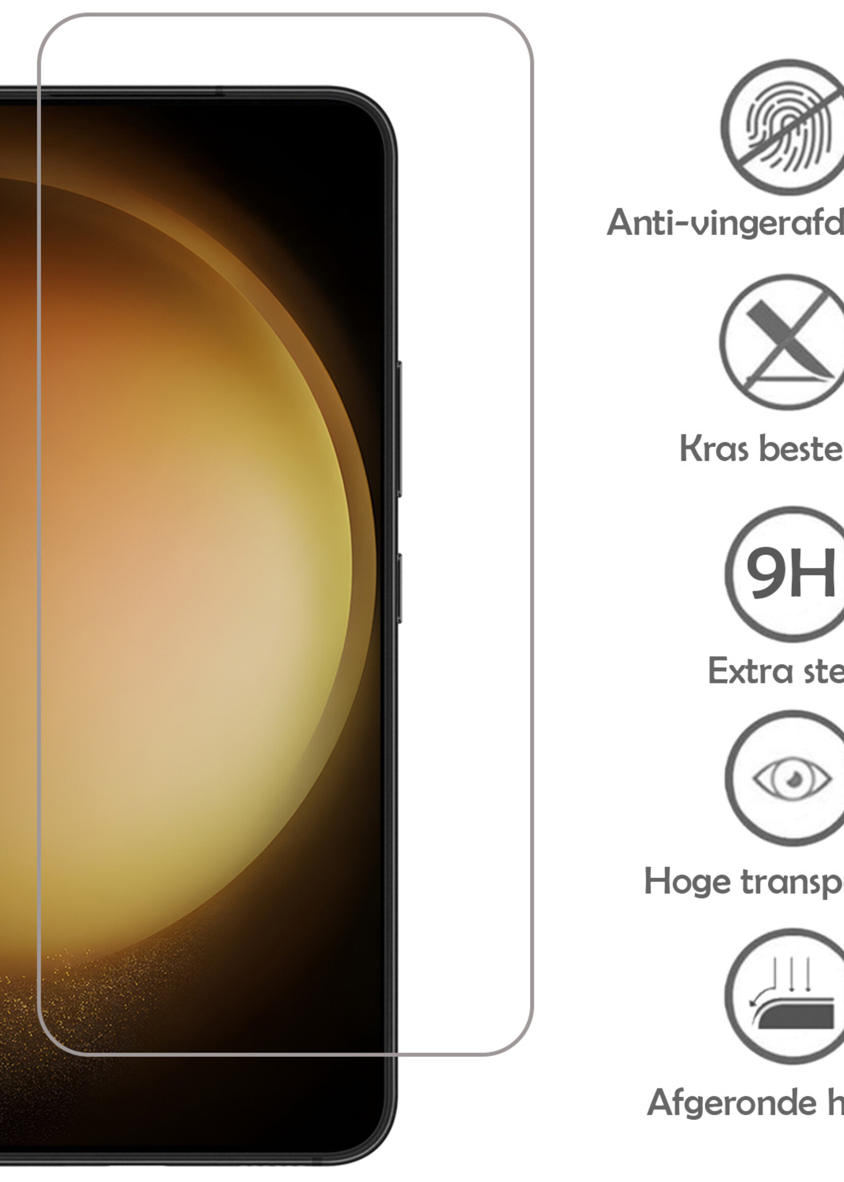 LUQ Screenprotector Geschikt voor Samsung S23 Plus Screenprotector Volledig - Screenprotector Geschikt voor Samsung Galaxy S23 Plus Screenprotector Bescherm Glas - 3 Stuks