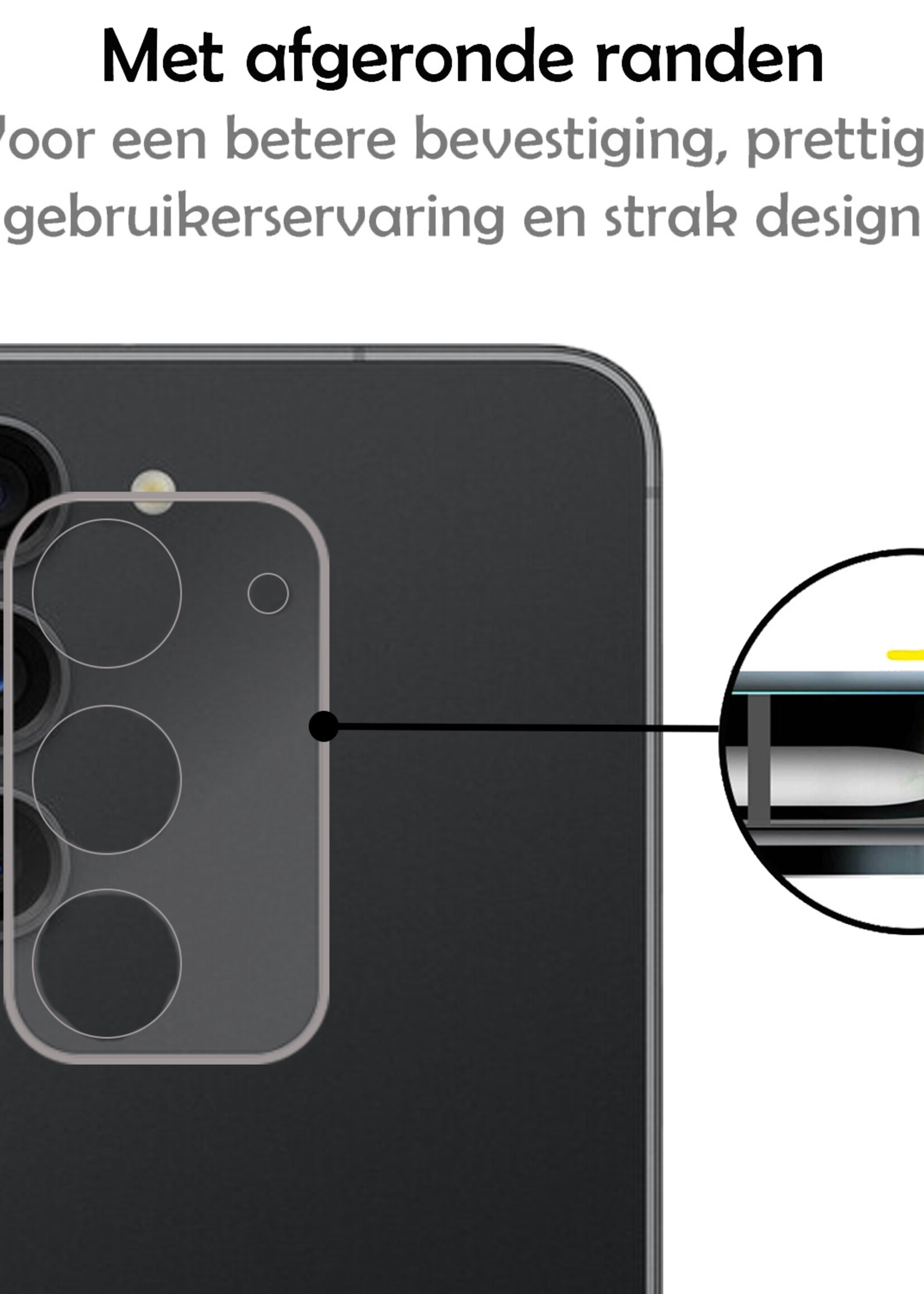 LUQ Screenprotector Geschikt voor Samsung S23 Plus Camera Screenprotector Tempered Glass - Screenprotector Geschikt voor Samsung Galaxy S23 Plus Screenprotector Camera Screenprotector - 3 Stuks