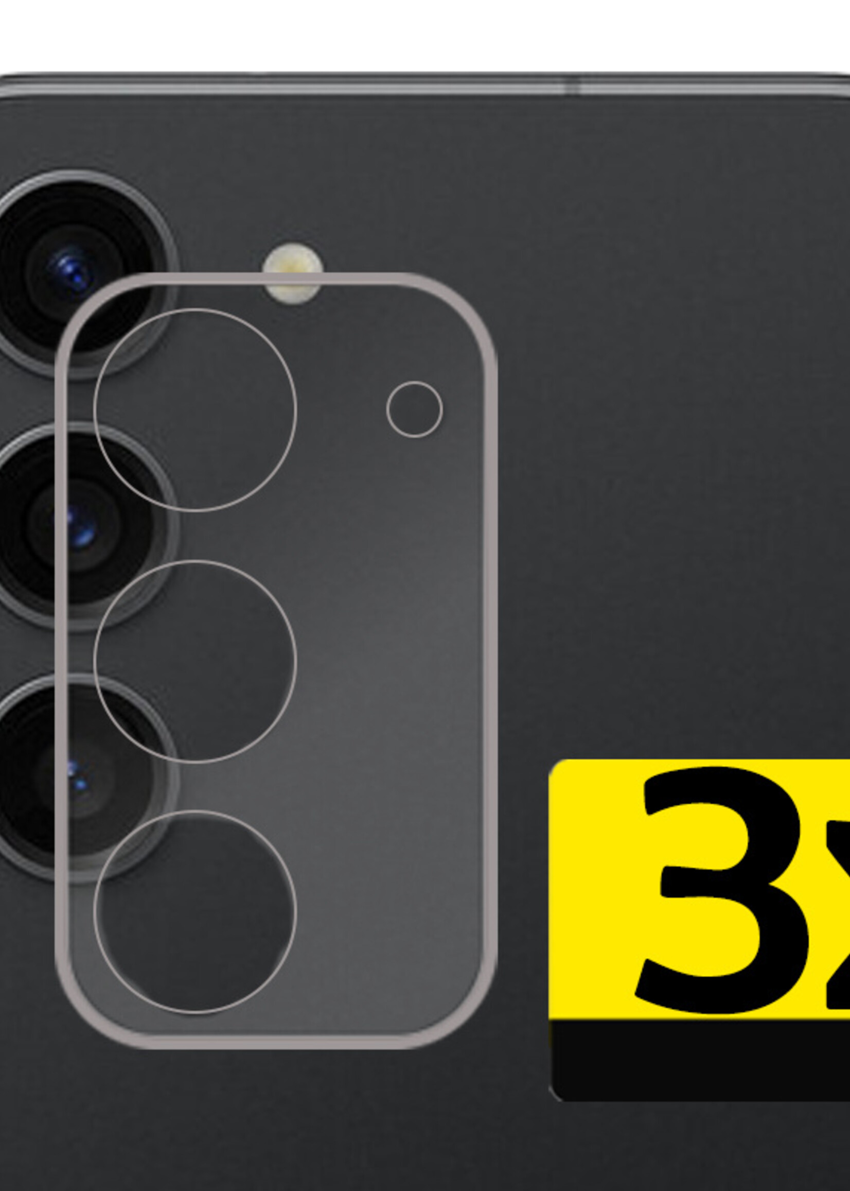 LUQ Screenprotector Geschikt voor Samsung S23 Plus Camera Screenprotector Tempered Glass - Screenprotector Geschikt voor Samsung Galaxy S23 Plus Screenprotector Camera Screenprotector - 3 Stuks