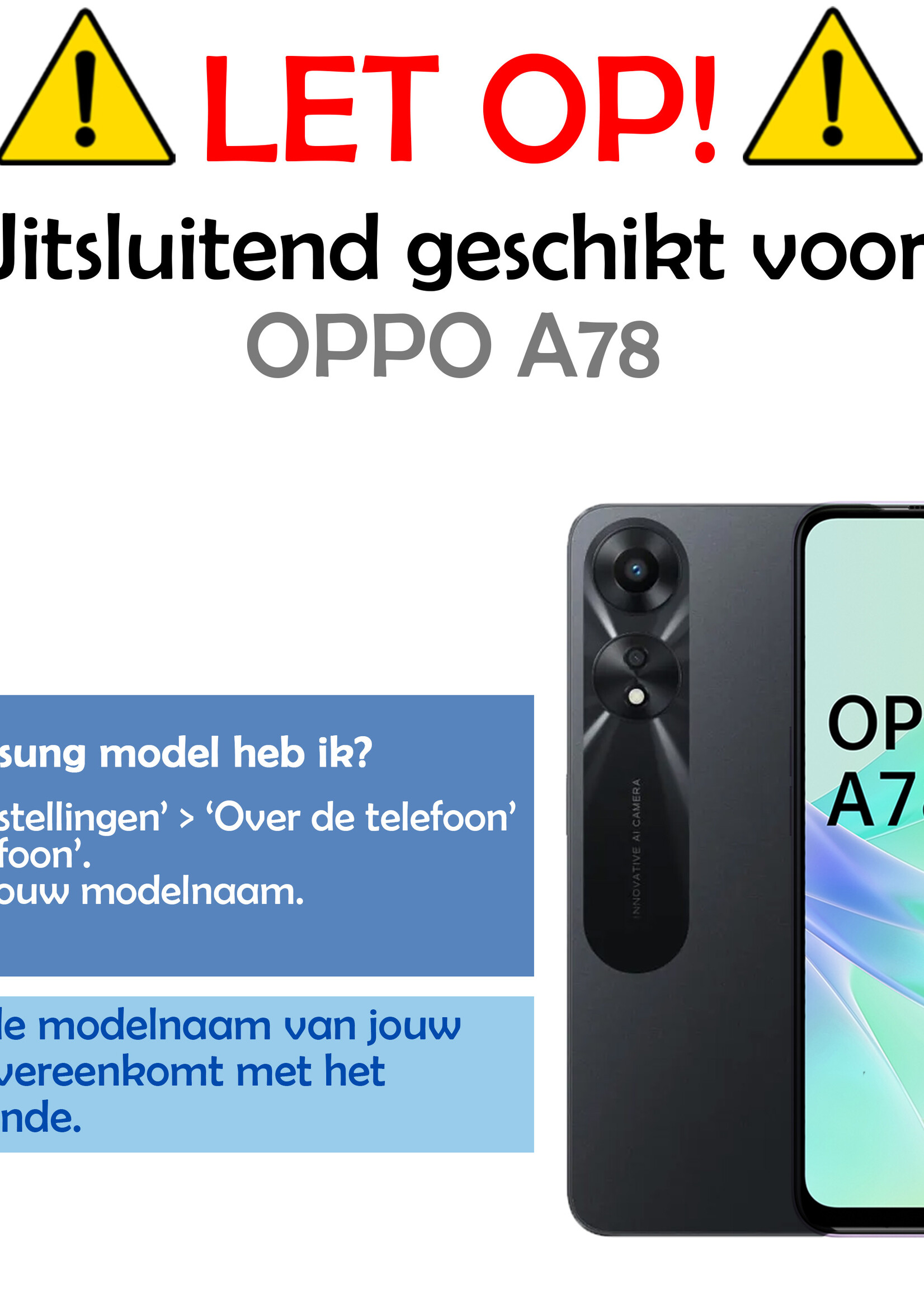 LUQ Screenprotector Geschikt voor OPPO A78 5G Screenprotector Glas Full Cover - Screenprotector Geschikt voor OPPO A78 Screenprotector Full Cover - 2 Stuks
