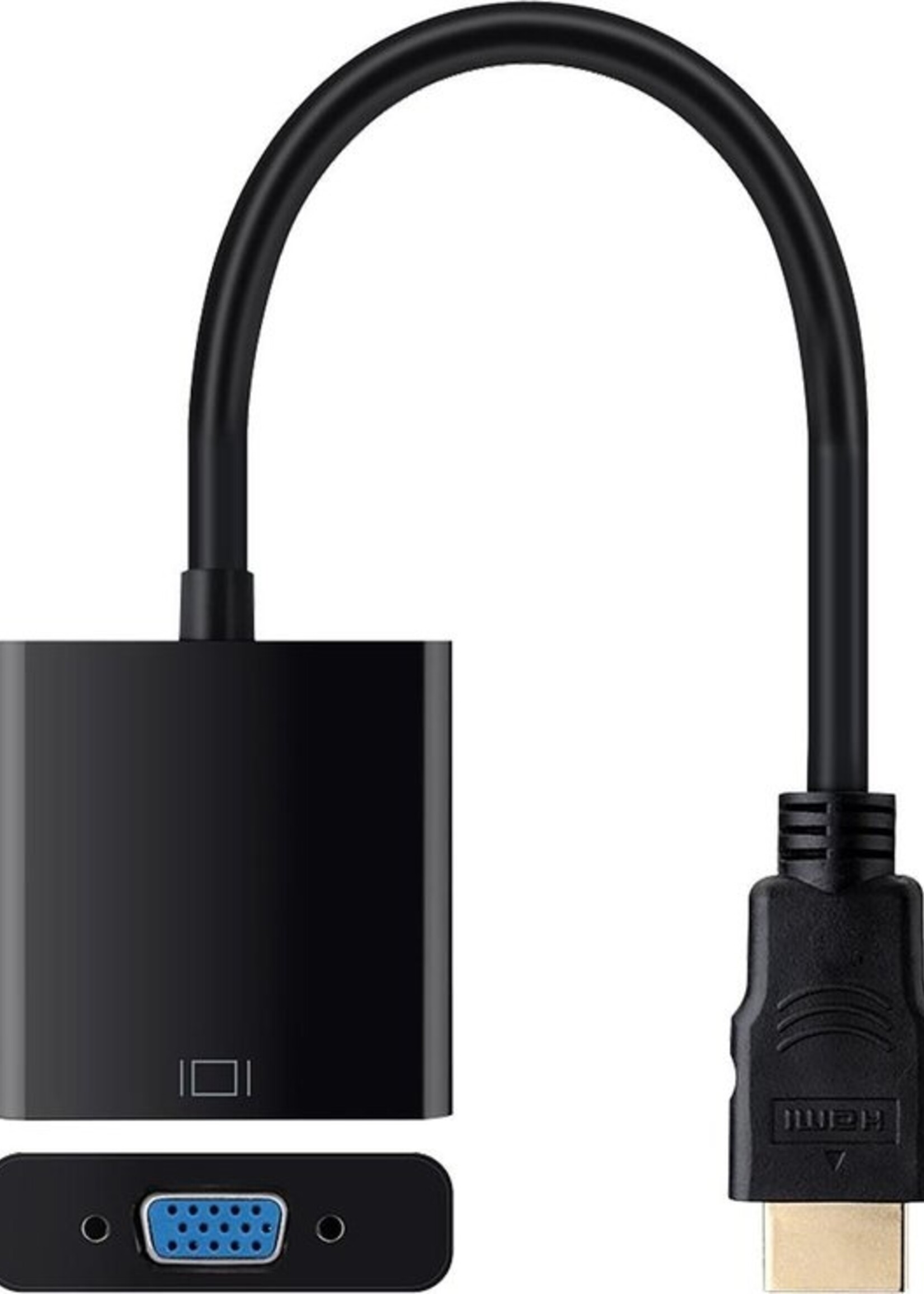 LUQ HDMI naar VGA Kabel Adapter Converter HD Met Audiokabel - Zwart