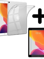 LUQ LUQ iPad 10.2 2019 hoesje siliconen transparant met screenprotector