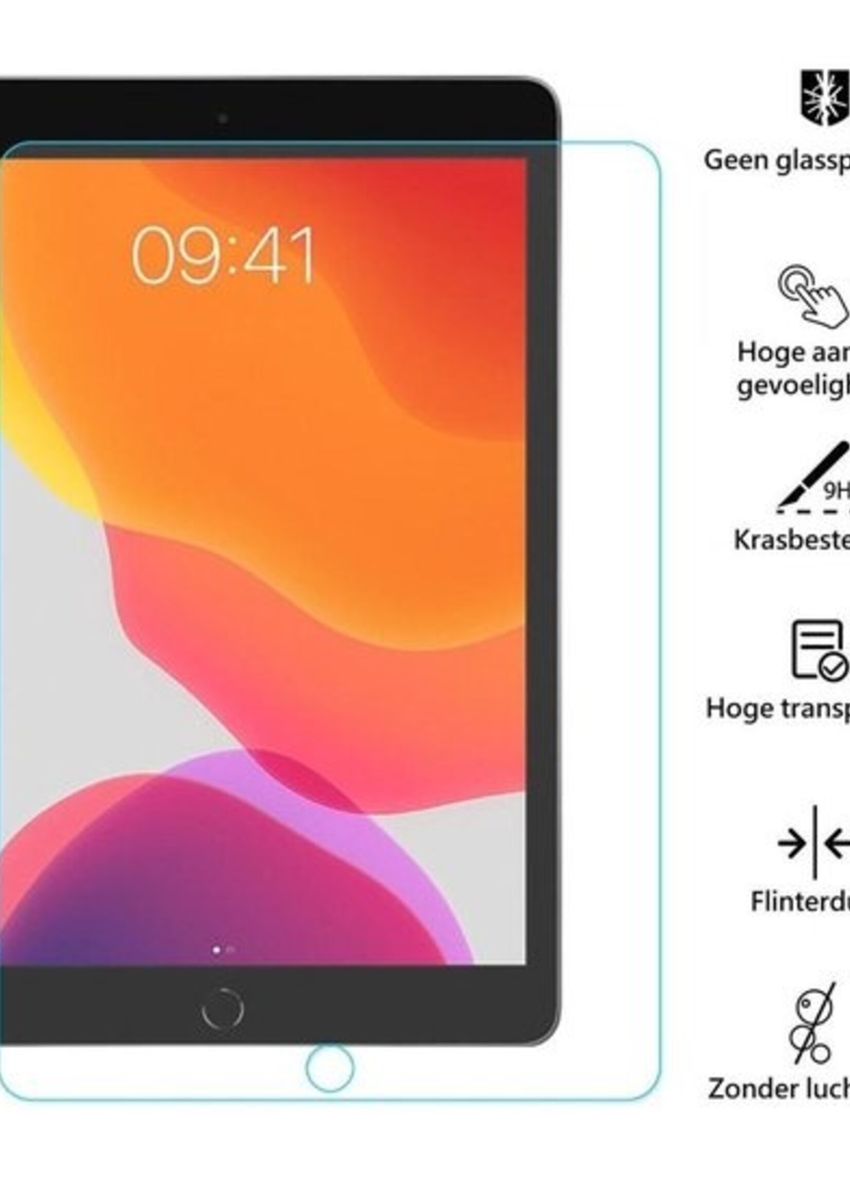 LUQ Hoes Geschikt voor iPad 10.2 2019 Hoesje Siliconen Case Hoes Siliconen Back Cover Met Screenprotector - Transparant