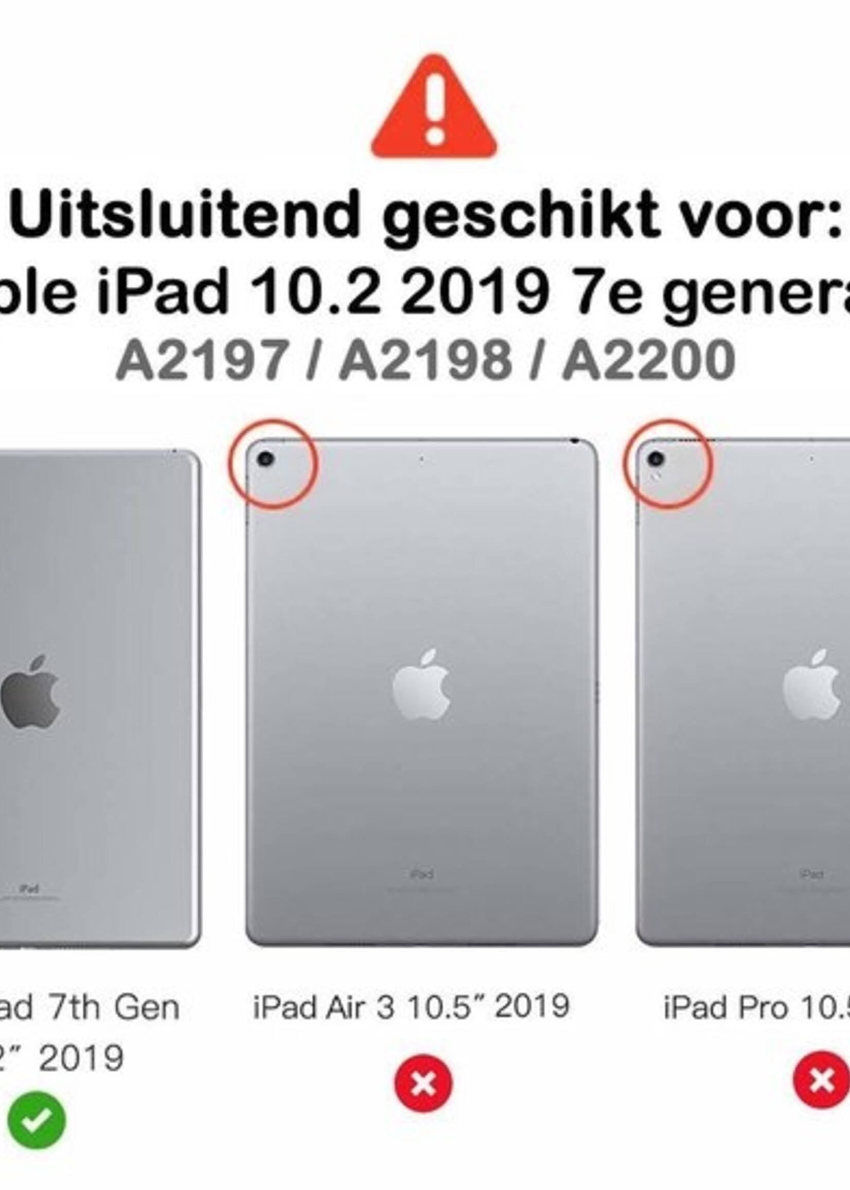 LUQ Hoes Geschikt voor iPad 10.2 2019 Hoesje Siliconen Case Hoes Siliconen Back Cover Met 2x Screenprotector - Transparant