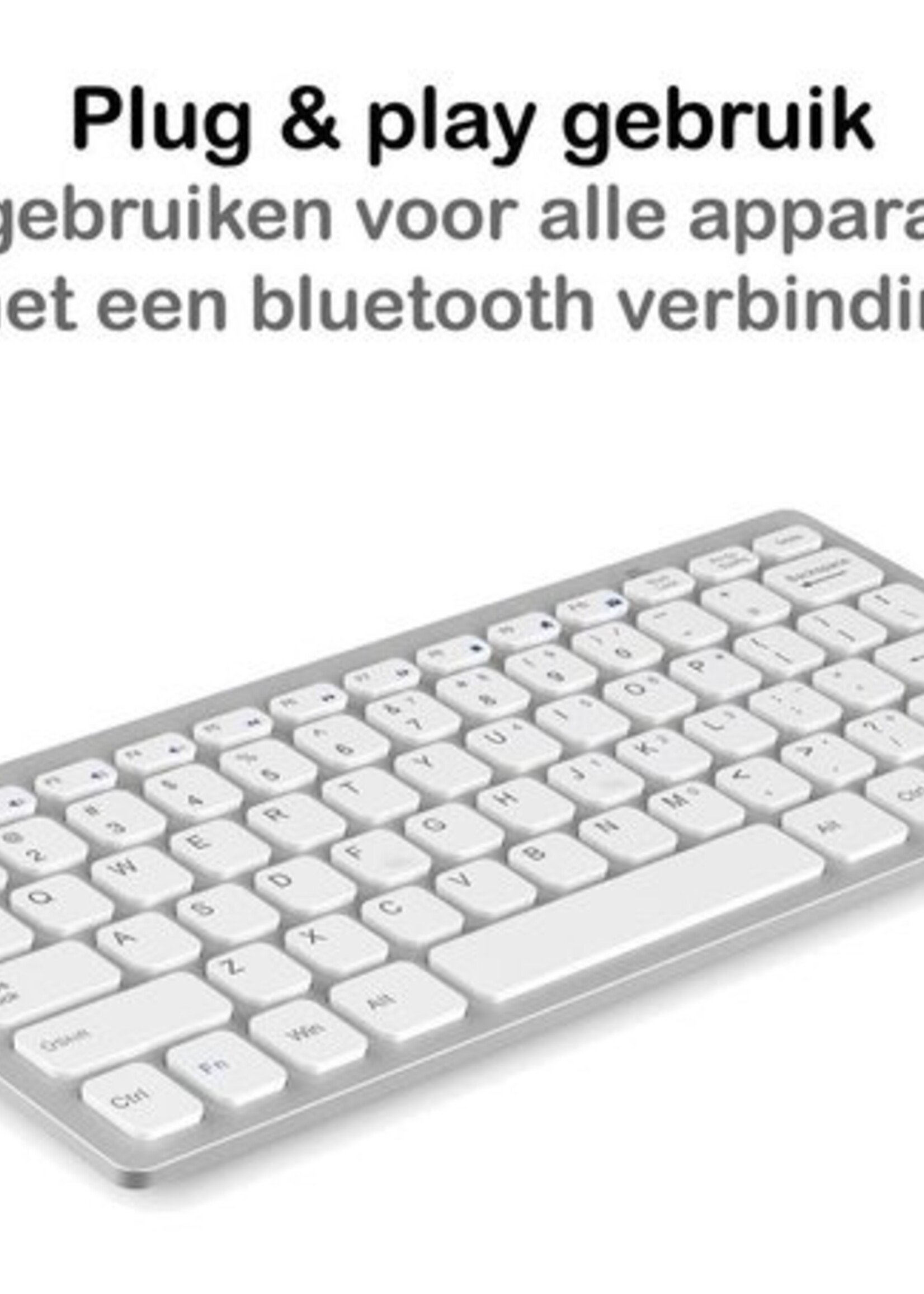 LUQ Draadloos Toetsenbord Bluetooth Wireless Keyboard Universeel - Wit