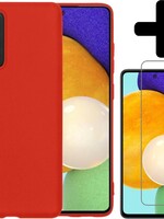 LUQ LUQ Samsung Galaxy A52 hoesje siliconen rood + screenprotector