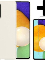 LUQ LUQ Samsung Galaxy A52 hoesje siliconen wit + screenprotector