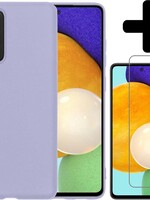 LUQ LUQ Samsung Galaxy A52 hoesje siliconen lila + screenprotector