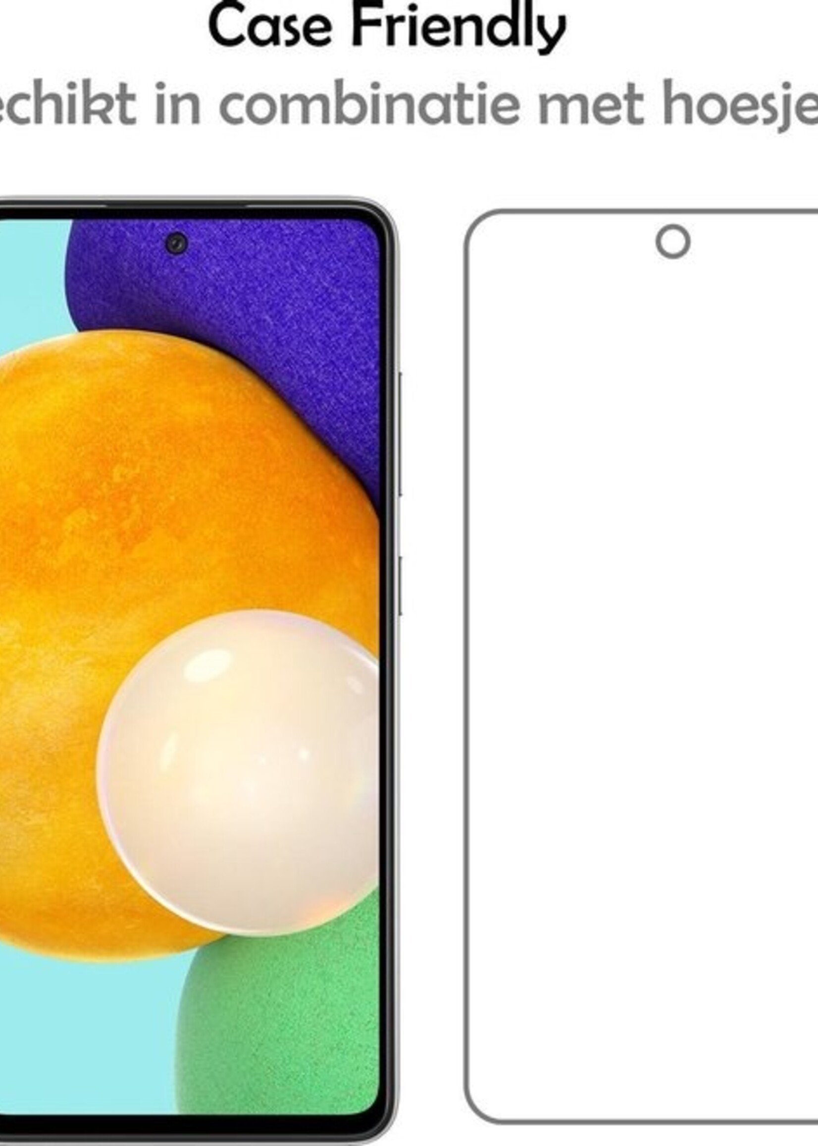 LUQ Hoesje Geschikt voor Samsung A52 Hoesje Siliconen Case Met Screenprotector - Hoes Geschikt voor Samsung Galaxy A52 Hoes Siliconen - Lila