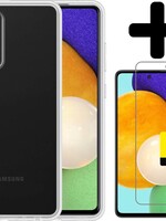LUQ LUQ Samsung Galaxy A52 hoesje siliconen transparant + 2x screenprotector