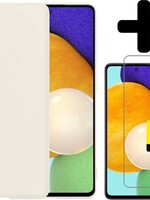 LUQ LUQ Samsung Galaxy A52 hoesje siliconen wit + 2x screenprotector