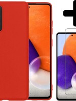 LUQ LUQ Samsung Galaxy A72 hoesje siliconen rood + screenprotector