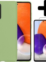 LUQ LUQ Samsung Galaxy A72 hoesje siliconen groen + screenprotector