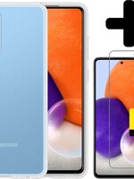 LUQ LUQ Samsung Galaxy A72 hoesje siliconen transparant + 2x screenprotector