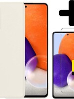 LUQ LUQ Samsung Galaxy A72 hoesje siliconen wit + 2x screenprotector