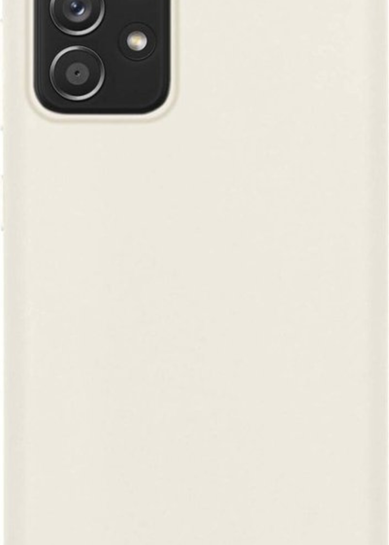 LUQ Hoesje Geschikt voor Samsung A72 Hoesje Siliconen Case Met 2x Screenprotector - Hoes Geschikt voor Samsung Galaxy A72 Hoes Siliconen - Wit