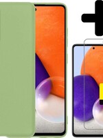 LUQ LUQ Samsung Galaxy A72 hoesje siliconen groen + 2x screenprotector