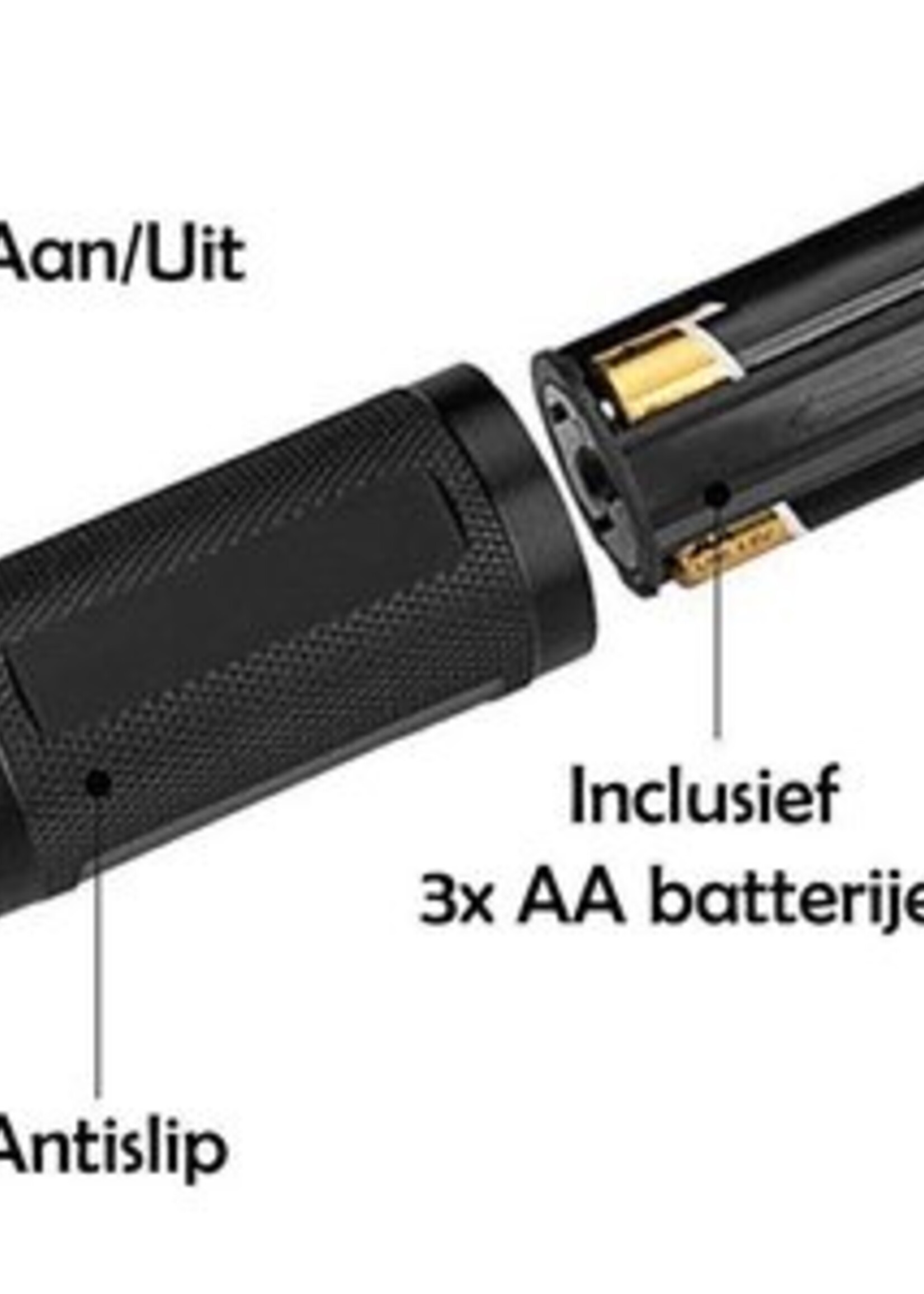 LUQ UV Zaklamp Urine Detector Ultraviolet Light UV Lamp Led Blacklight Aluminium Met Batterijen - Zwart