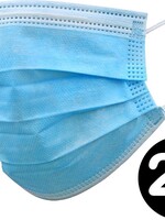 LUQ LUQ Wegwerp Mondkapje Blauw Niet-medisch - 2 PACK