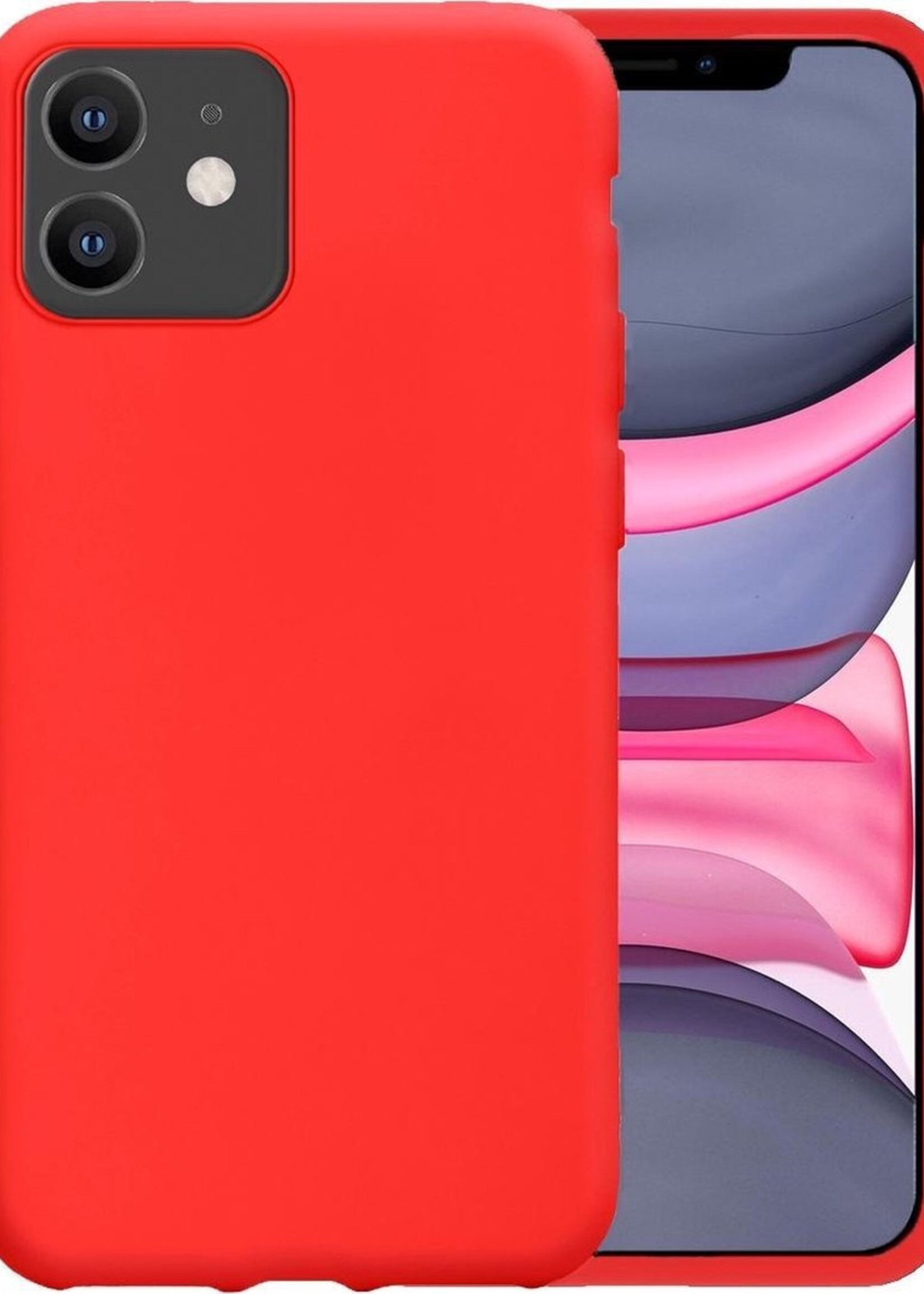 LUQ Hoesje Geschikt voor iPhone 11 Hoesje Siliconen Case - Hoes Geschikt voor iPhone 11 Hoes Siliconen - Rood