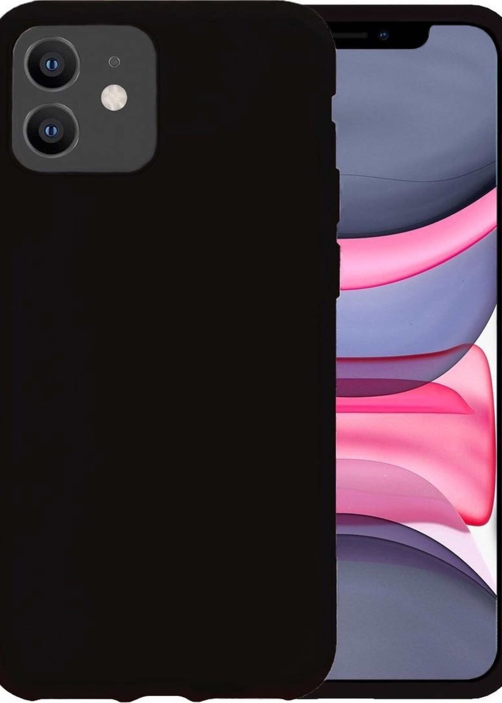 LUQ Hoesje Geschikt voor iPhone 11 Hoesje Siliconen Case - Hoes Geschikt voor iPhone 11 Hoes Siliconen - Zwart