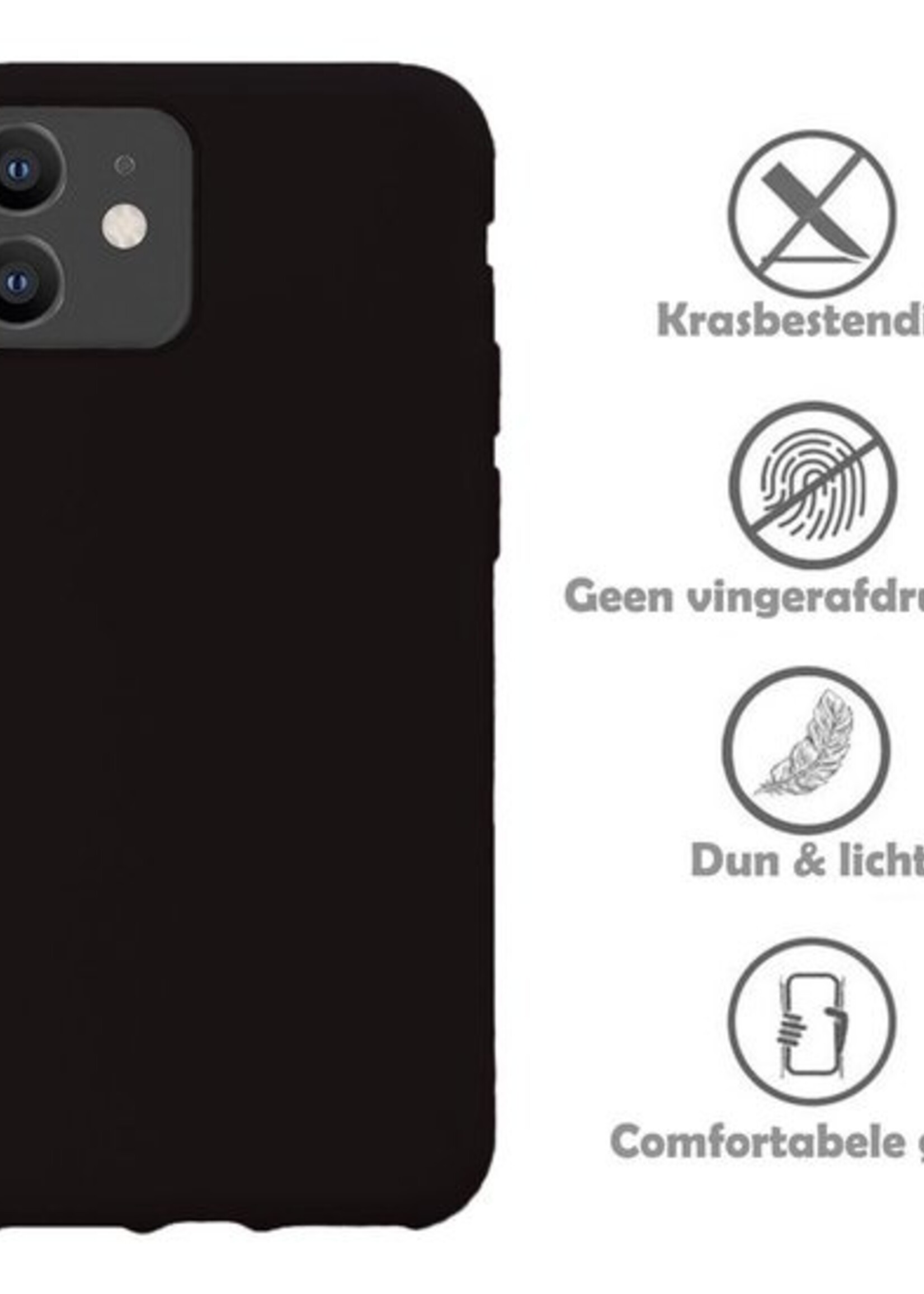 LUQ Hoesje Geschikt voor iPhone 11 Hoesje Siliconen Case - Hoes Geschikt voor iPhone 11 Hoes Siliconen - Zwart