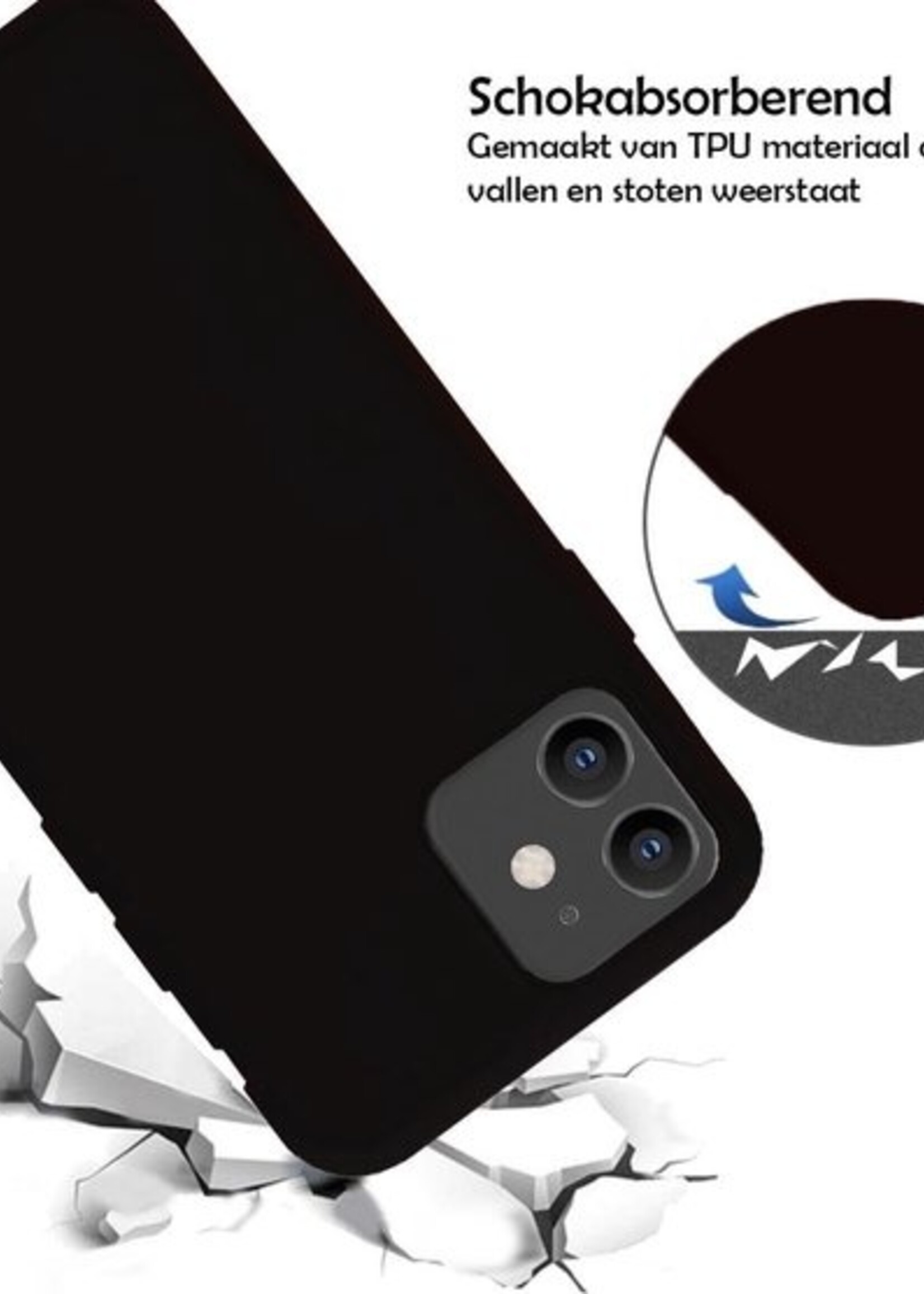 LUQ Hoesje Geschikt voor iPhone 11 Hoesje Siliconen Case - Hoes Geschikt voor iPhone 11 Hoes Siliconen - Zwart