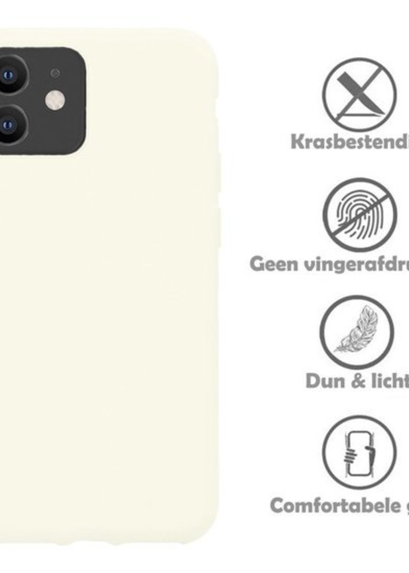 LUQ Hoesje Geschikt voor iPhone 11 Hoesje Siliconen Case - Hoes Geschikt voor iPhone 11 Hoes Siliconen - Wit