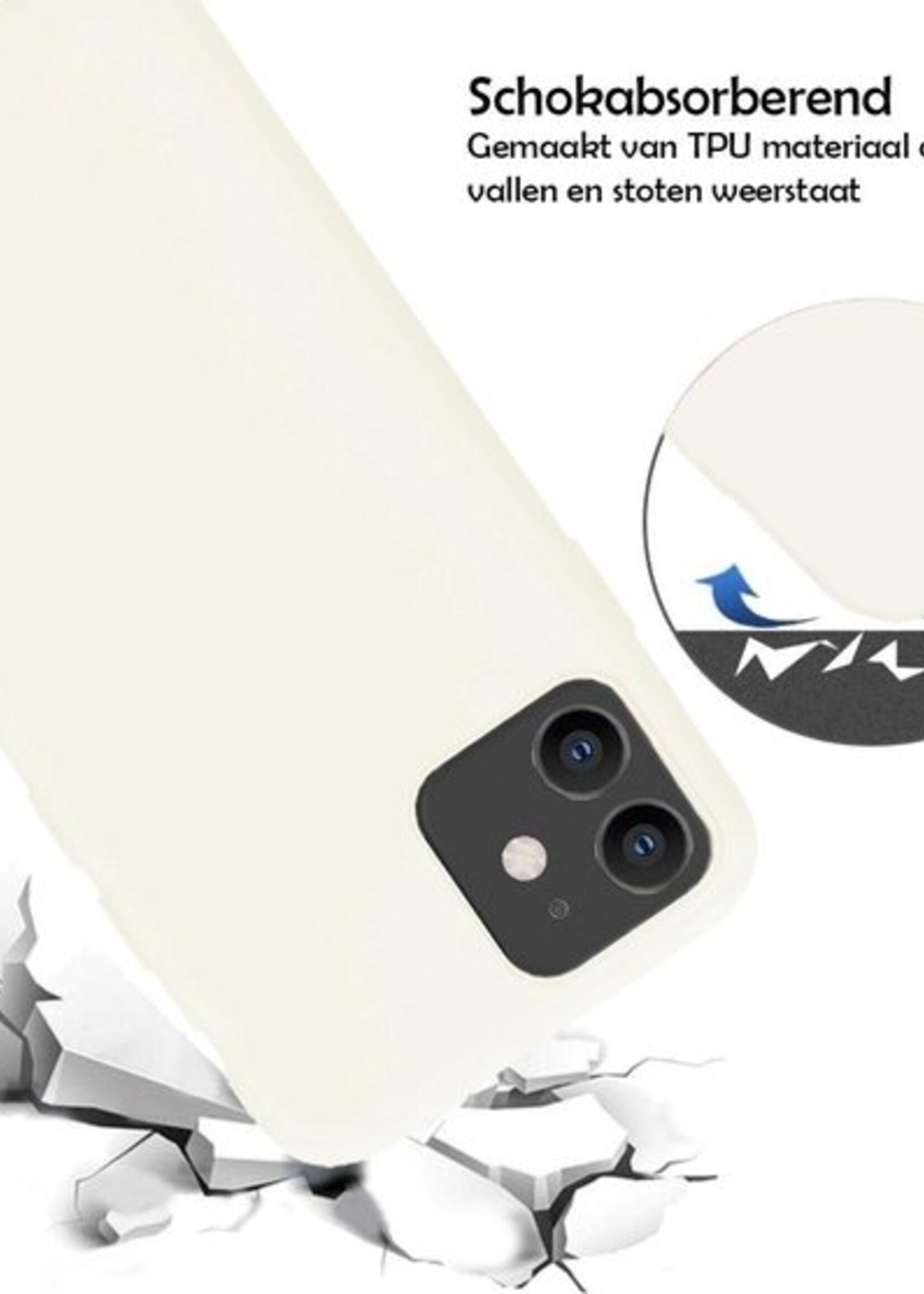 LUQ Hoesje Geschikt voor iPhone 11 Hoesje Siliconen Case - Hoes Geschikt voor iPhone 11 Hoes Siliconen - Wit