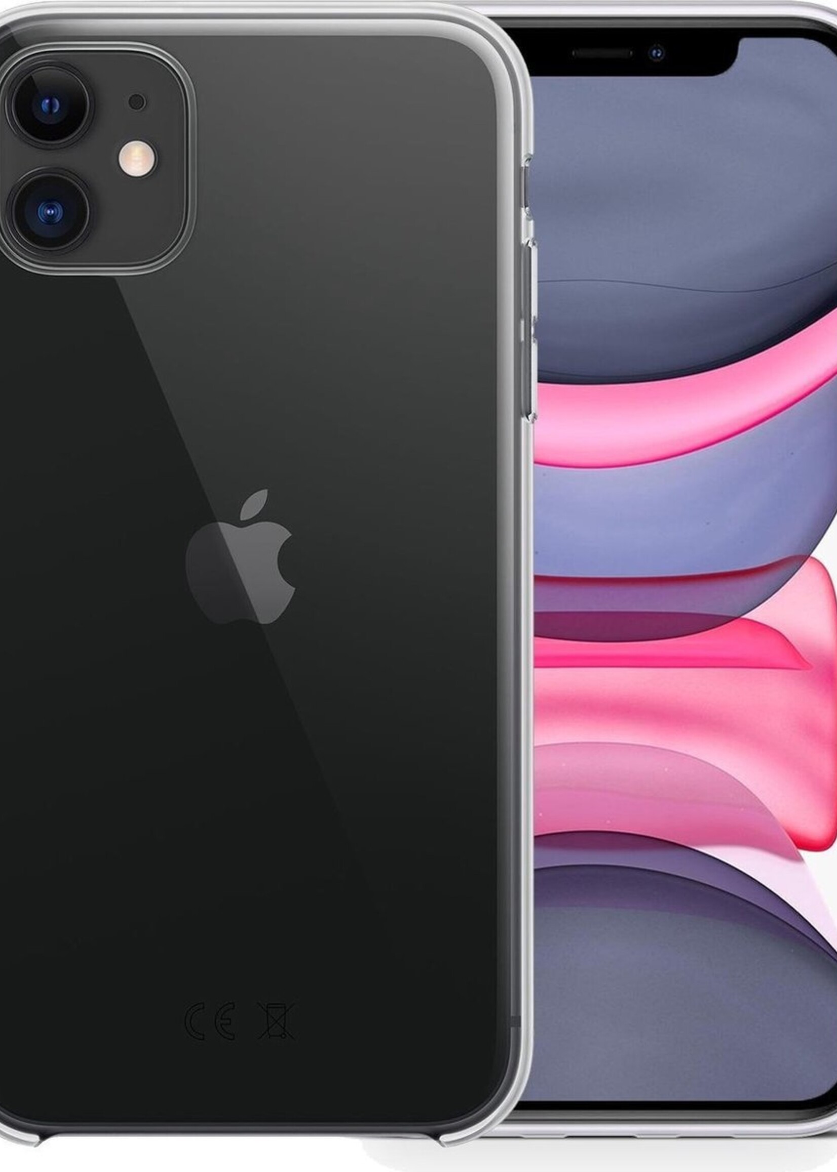 LUQ Hoesje Geschikt voor iPhone 11 Hoesje Siliconen Case - Hoes Geschikt voor iPhone 11 Hoes Siliconen - Transparant