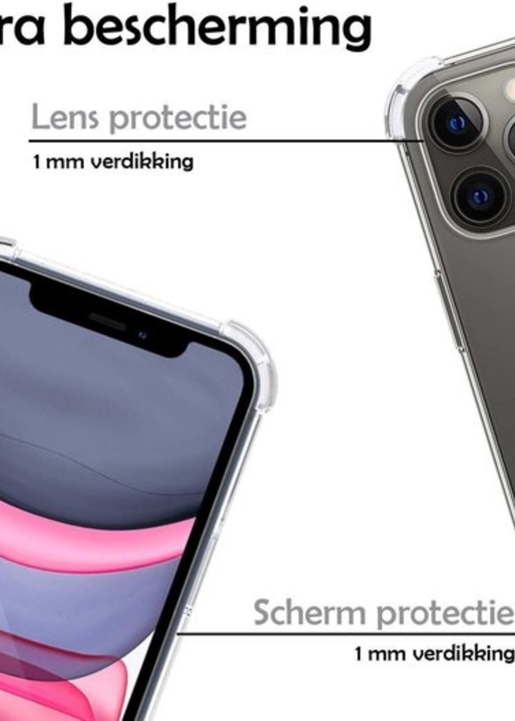 LUQ Hoesje Geschikt voor iPhone 11 Pro Hoesje Shockproof Case Siliconen - Hoes Geschikt voor iPhone 11 Pro Hoes Cover Siliconen - Transparant