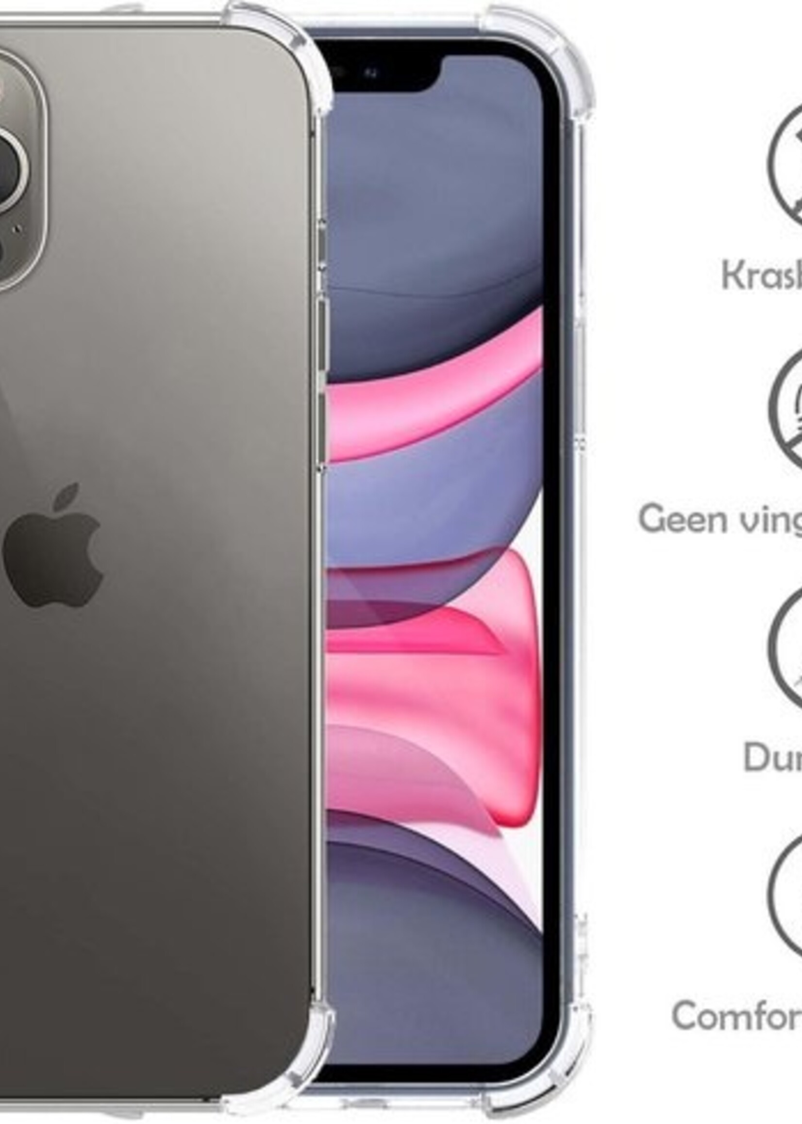 LUQ Hoesje Geschikt voor iPhone 11 Pro Hoesje Shockproof Case Siliconen - Hoes Geschikt voor iPhone 11 Pro Hoes Cover Siliconen - Transparant