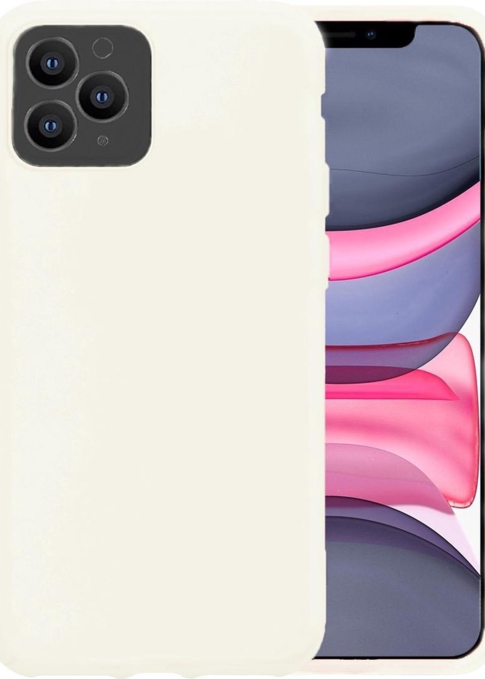 LUQ Hoesje Geschikt voor iPhone 11 Pro Hoesje Siliconen Case - Hoes Geschikt voor iPhone 11 Pro Hoes Siliconen - Wit
