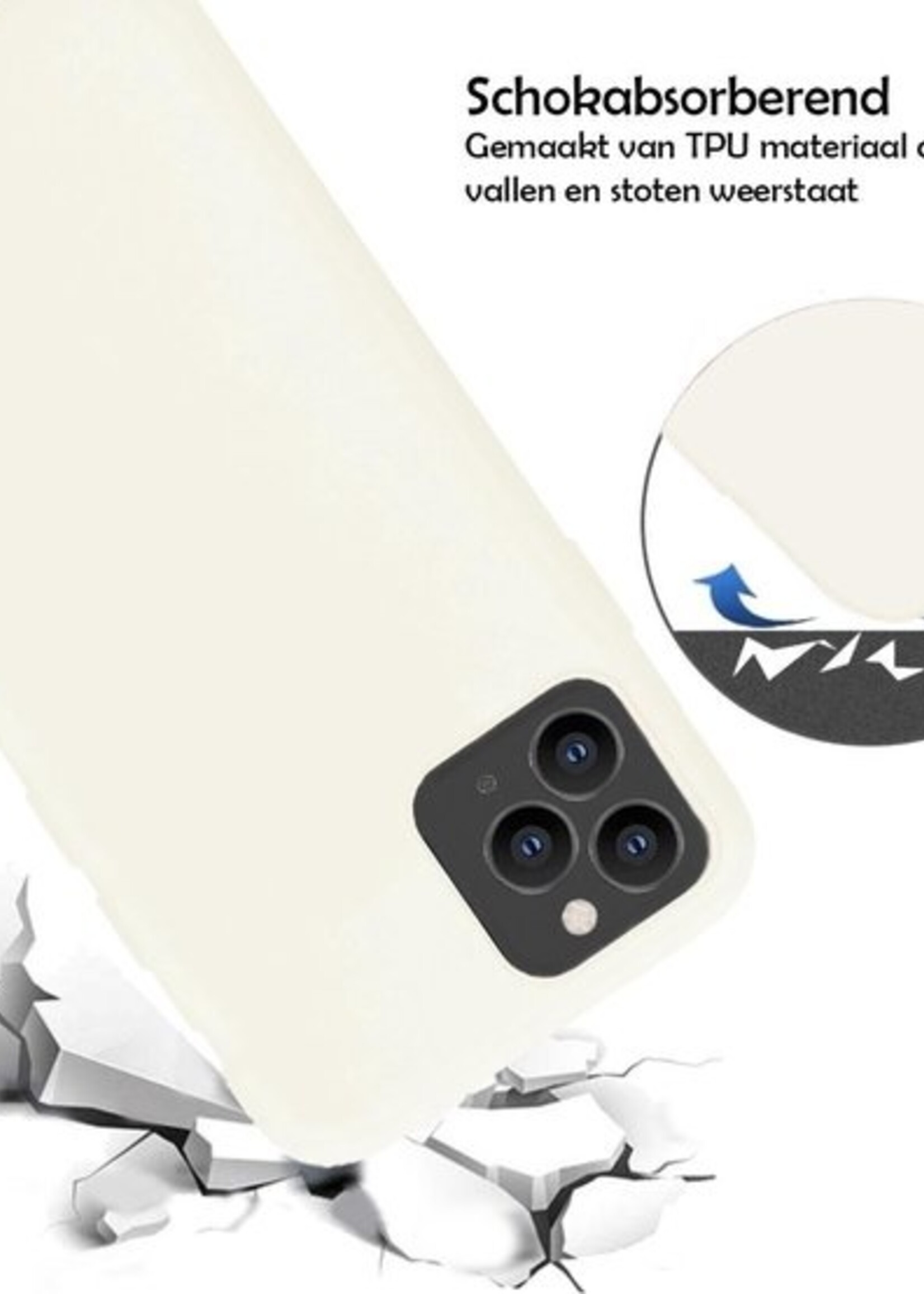 LUQ Hoesje Geschikt voor iPhone 11 Pro Hoesje Siliconen Case - Hoes Geschikt voor iPhone 11 Pro Hoes Siliconen - Wit