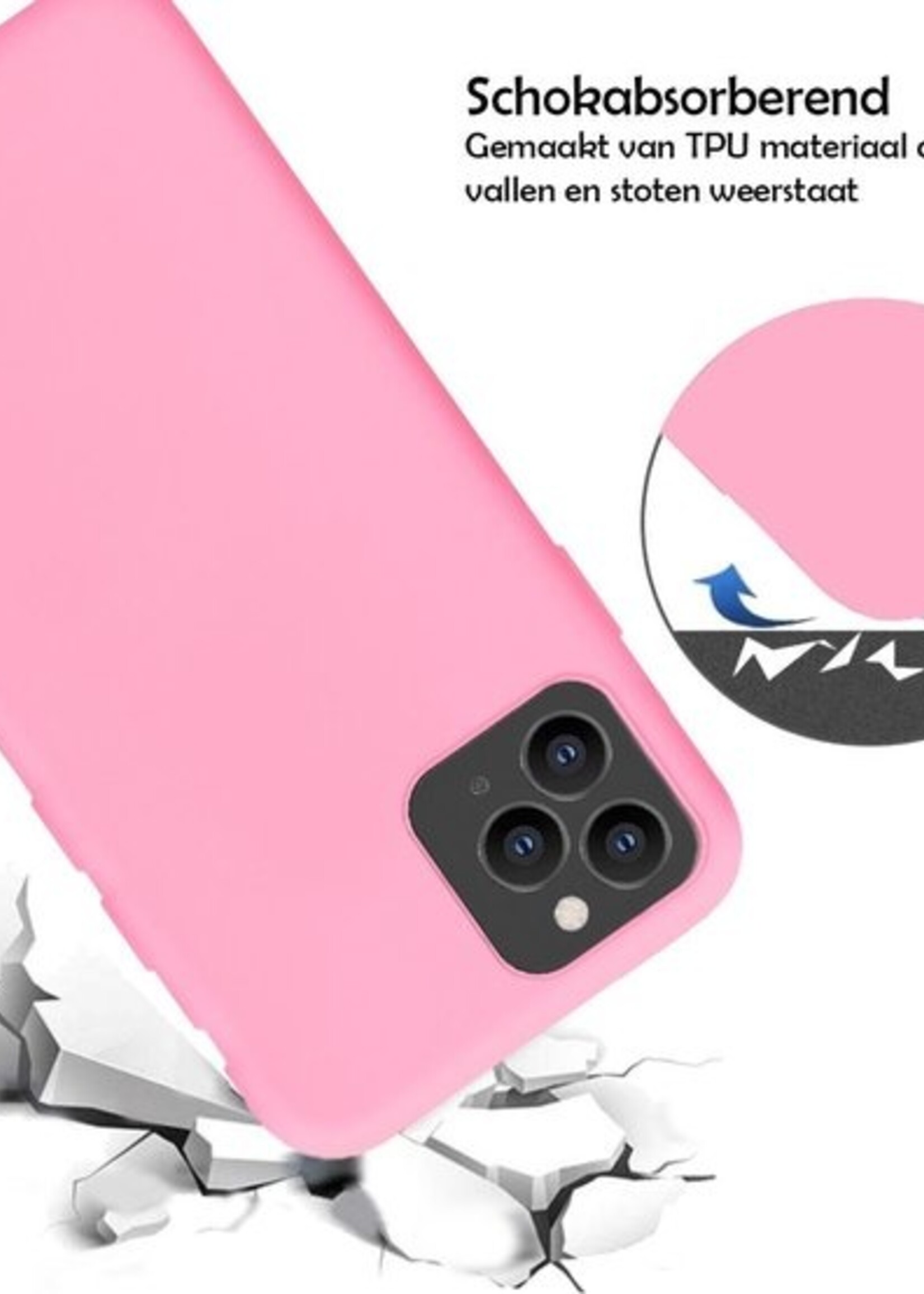 LUQ Hoesje Geschikt voor iPhone 11 Pro Hoesje Siliconen Case - Hoes Geschikt voor iPhone 11 Pro Hoes Siliconen - Lichtroze