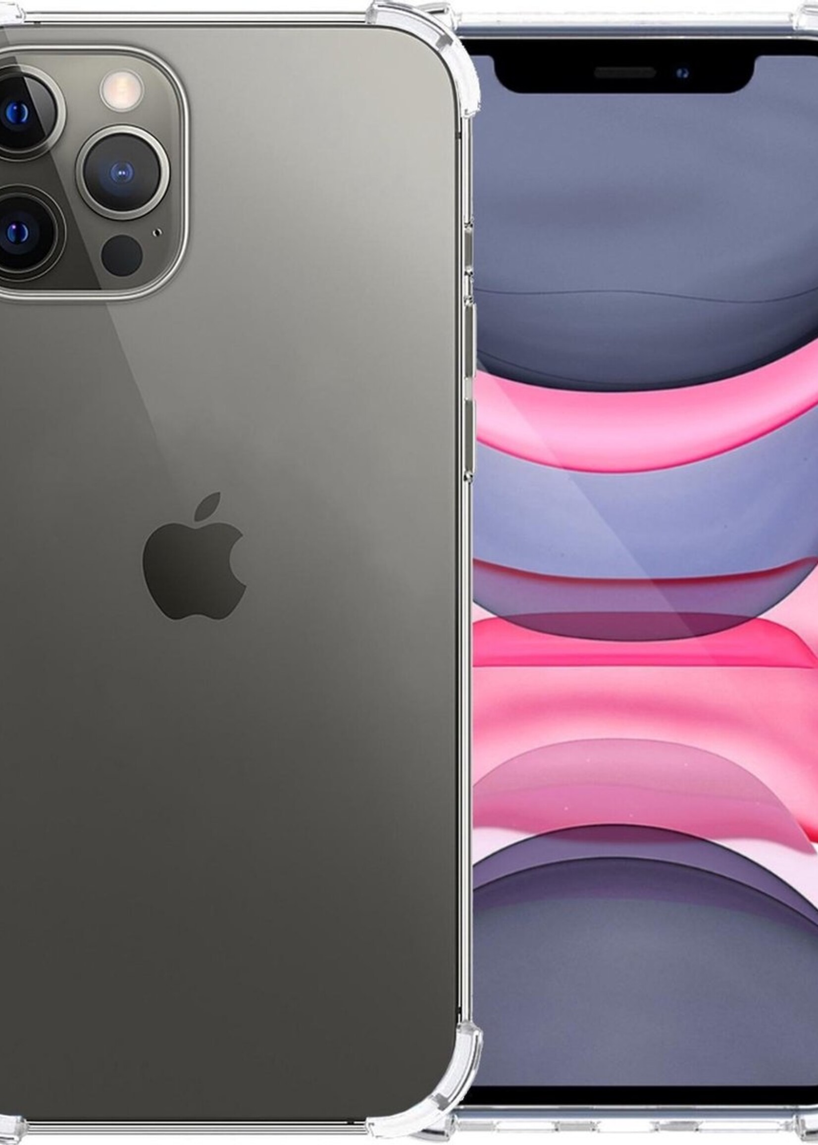 LUQ Hoesje Geschikt voor iPhone 11 Pro Max Hoesje Shockproof Case Siliconen - Hoes Geschikt voor iPhone 11 Pro Max Hoes Cover Siliconen - Transparant