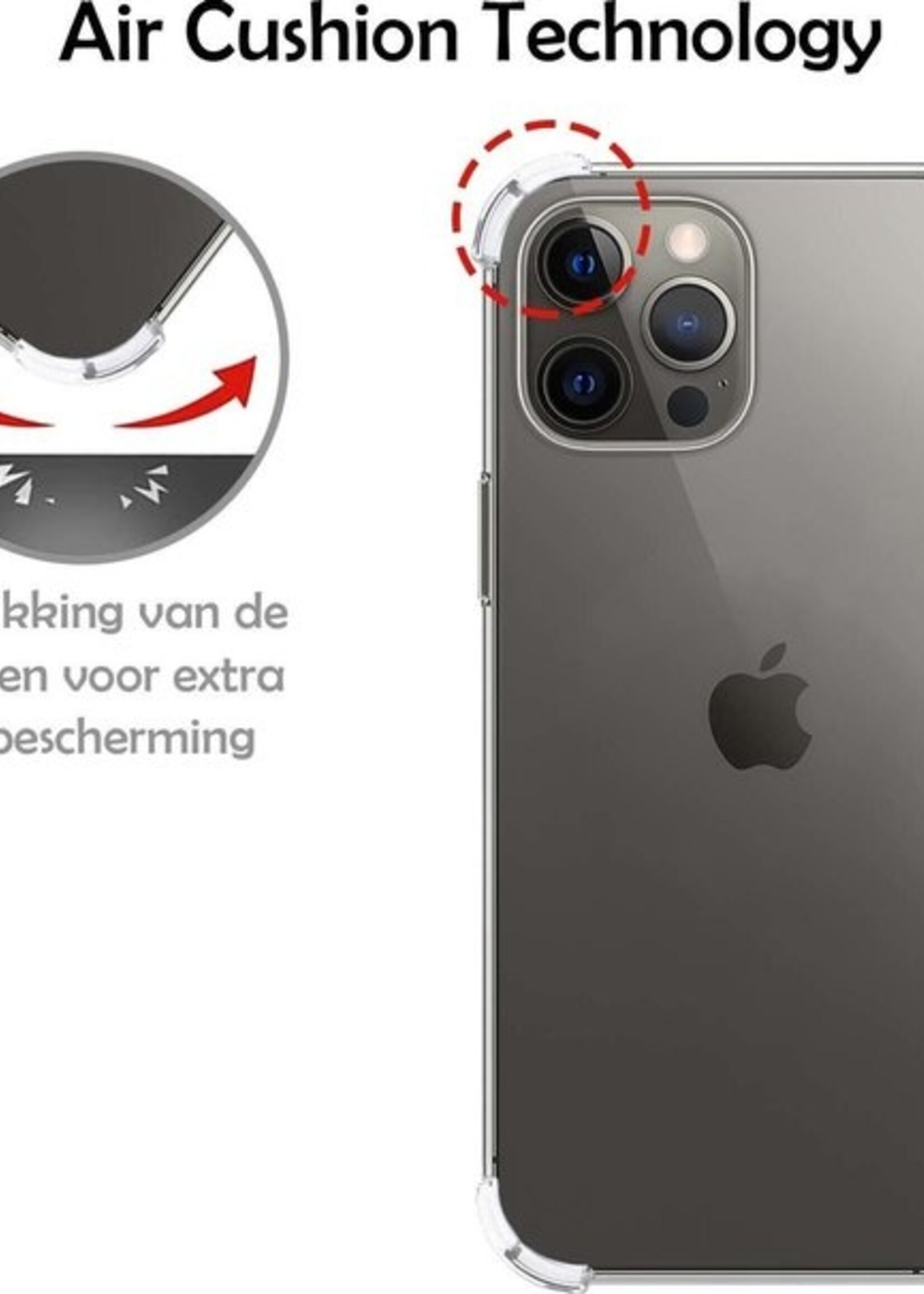 LUQ Hoesje Geschikt voor iPhone 11 Pro Max Hoesje Shockproof Case Siliconen - Hoes Geschikt voor iPhone 11 Pro Max Hoes Cover Siliconen - Transparant